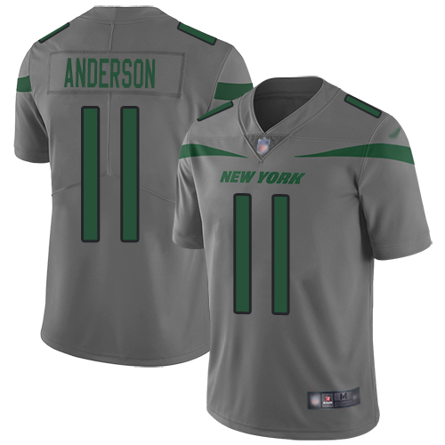 New York Jets Limited Gray Youth Robby Anderson Jersey NFL Football #11 Inverted Legend